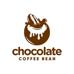 chocolate coffee bean logo inspiration, melt, splash, drink