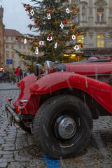 Christmas tree on Havelske namesti in Prague Czech Republic