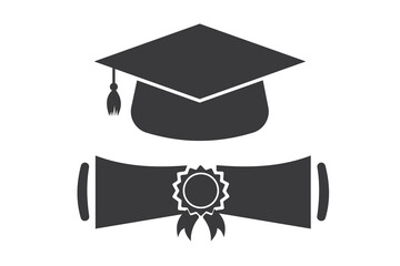 Academic graduation vector icon on white background for website, application, printing, document, poster design, etc. vector EPS10 