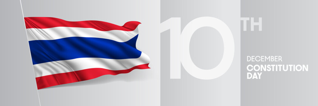 Thailand happy constitution day greeting card, banner vector illustration