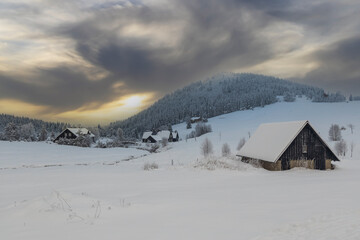 Jizerka settlemen, parts village Korenov, Liberec region, Northern Bohemia, Czech Republic