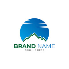 mountain logo icon line art vector template.