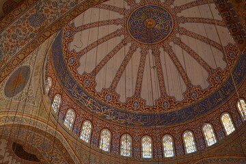 Naklejka premium A picture from inside the Sultan Ahmed Mosque in Istanbul