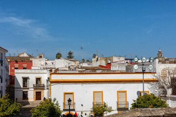 Fototapeta na wymiar Vista de Jerez de la Frontera, casas casco antiguo