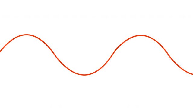 Sound wave, flowing animation. Infrasound to audible, acoustic, ultrasound audio frequency. Herts  Khz, Mhz, high, low amplitude, pitch, voltage. Stream pan. For music, medical, earthquake education 