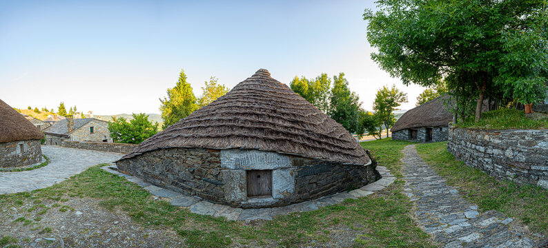 Pallozas typical old mountain houses in O Cebreiro, Ancares, Lugo, Galicia