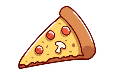 slice of pizza isolated on white background. Vector illustration