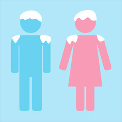 Toilet or restroom men and women in snow