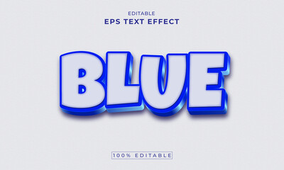 Blue editable 3d text effect
