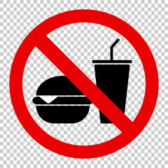 No food and drink allowed icon sign