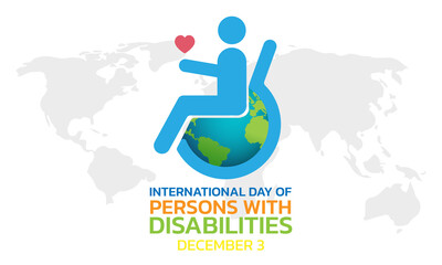 Vector illustration on the theme of International day of persons with disabilities observed each year on December 3rd across the globe.