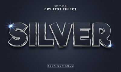 Shiny Silver editable 3d text effect