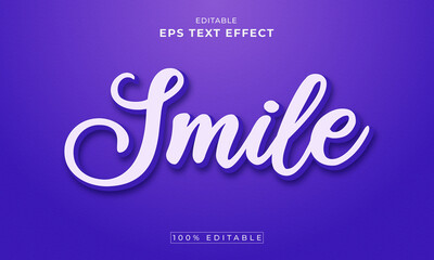 Smile editable 3d text effect