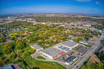 Fototapeta premium Aerial View of Downtown Madison, South Dakota