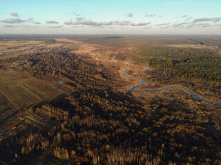 beautiful landscape from a bird's eye view