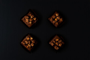 Chocolate chunk snacks with peanuts