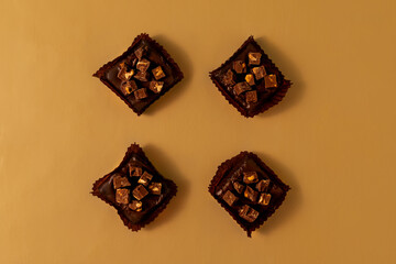 Chocolate chunk snacks with peanuts