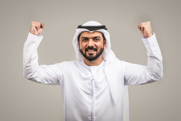 Arabian man with traditional emirates dress