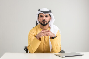 Arabian man with traditional emirates dress