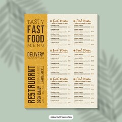 food menu flyer template design premium, restaurant menu, food menu poster, fast food menu, menu design template