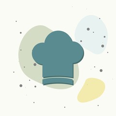 Chef hat vector icon on multicolored background.