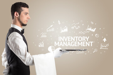 Waiter serving business idea concept