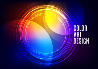 Bright abstract overlapping circles, lines. You can use for advertisement, poster, template, business presentation. Vector