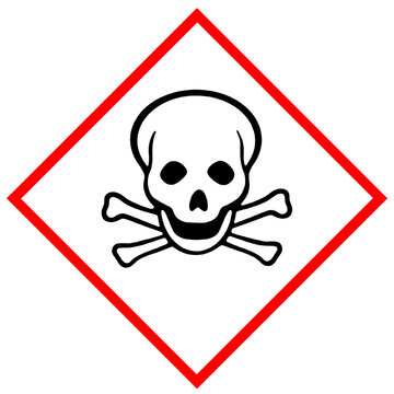 Acute toxicity a symbol of a skull and crossbones