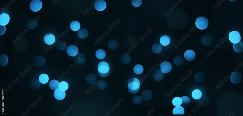 Wall mural blurred abstract background with blue bokeh