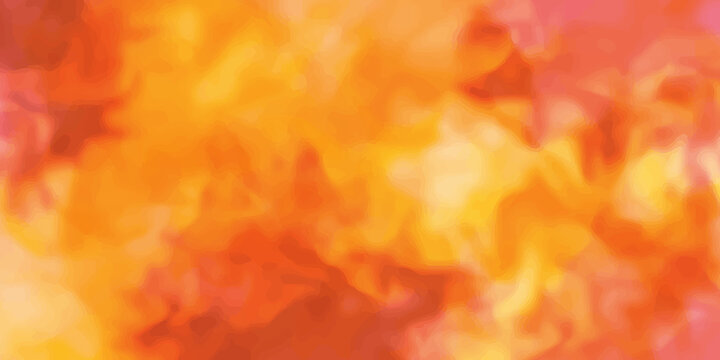 fire flames abstract watercolor vector background. Artistic orange and red color texture watercolor background, creative design pattern in bright yellow and orange beauty pastel colors for banner. 