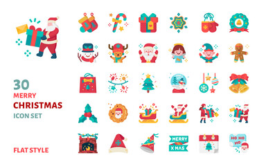 Merry christmas flat icon vector illustration for celebration and decoration