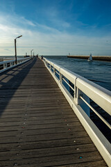 Pedestrian peer on the sea in Belgium