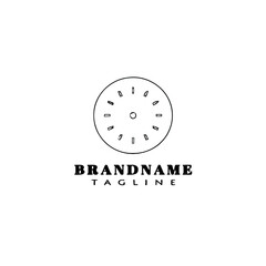 clock logo cartoon design template icon black isolated illustration