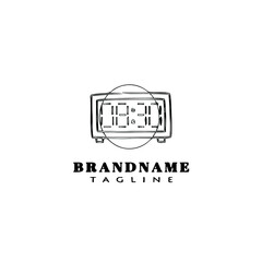 clock logo cartoon design template icon black isolated simple illustration