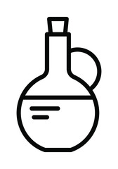 Olive products flat line icon. Fresh tree fetuses and olive oil in bottles and jugs. Outline sign for mobile concept and web design, store