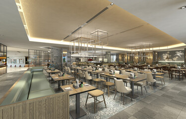 3D RENDER OF RESTAURANT