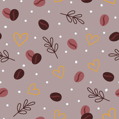 Coffee seamless pattern prtint wrap vector flat illustration
