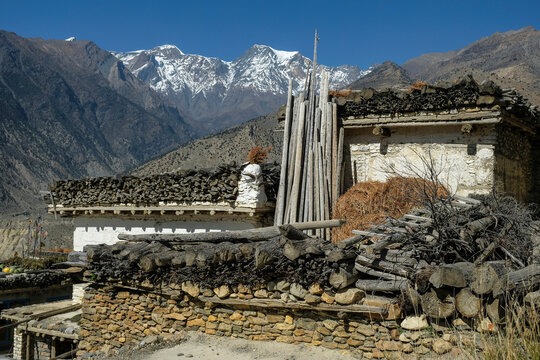 Thini village in Lower Mustang, Nepal