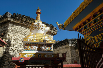 Marpha Buddhist monastery in Marpha, Mustang District, Nepal.