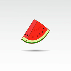 illustration of watermelon that has been cut into triangles vector design template