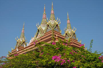 Fototapeta premium Detail of the Cambodian Monastery in Lumbini, Nepal.