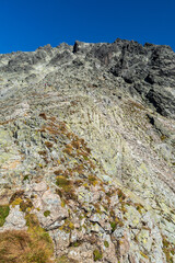 Maly Ladovy stit from Sedielko in Vysoke Tatry mountains in Slovakia