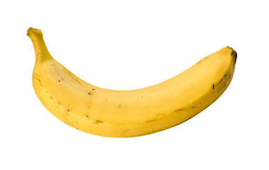  Single banana isolated on a white background