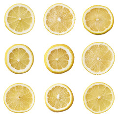 Fototapeta premium Slices of lemon isolated on a white background