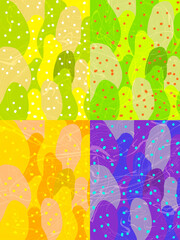 Stylized trees in colors of seasons.