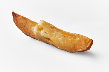  Single slice of baked potato isolated on a white background