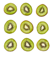 Fototapeta premium Slices of kiwi isolated on a white background