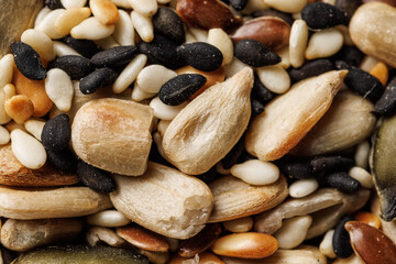 Close up shot of mixed seeds