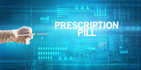 Close-up view of doctor's hand in a white glove holding syringe