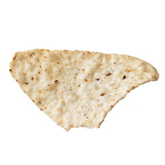  Single mexican nacho chip isolated on a white background